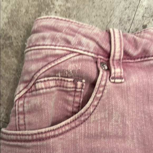 Free People We The Free Pink Jean Cutoff Shorts Distressed Frayed Hem - Picture 11 of 11